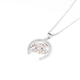 925 Sterling Silver Horse Head Necklace 18k Plated Jewelry