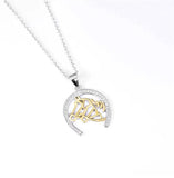 925 Sterling Silver Horse Head Necklace 18k Plated Jewelry