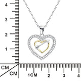 S925 Double Heart Necklace Silver Jewelry Wedding