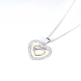 S925 Double Heart Necklace Silver Jewelry Wedding
