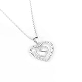 S925 Double Heart Necklace Silver Jewelry Wedding
