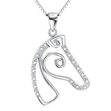S925 Sterling Silver Horse Head Pendant Necklace