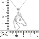 S925 Sterling Silver Horse Head Pendant Necklace
