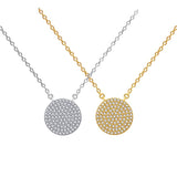 S925 Sterling Silver Round Pendant French Necklace