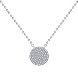 S925 Sterling Silver Round Pendant French Necklace