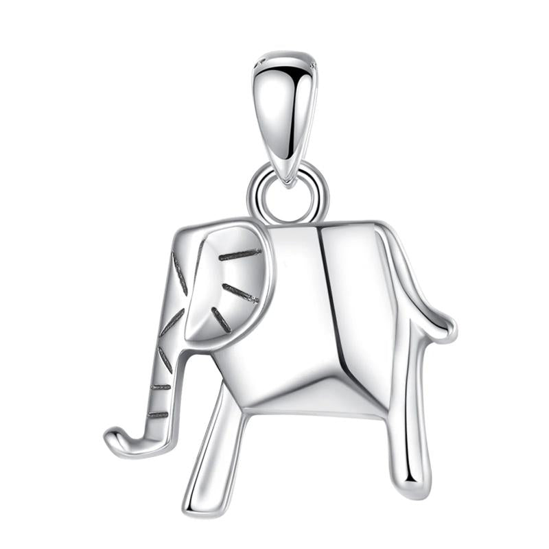 Eudora Elephant Necklace 925 Silver Origami Animal Pendant