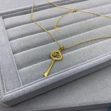925 Sterling Silver Key Shape Collarbone Chain with Zircon