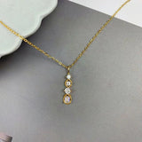 925 Silver Zircon Strip Necklace Retro Jewelry Collier