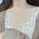 925 Silver Zircon Strip Necklace Retro Jewelry Collier