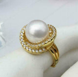 Adjustable South Sea Akoya Pearl Ring+Exquisite Box
