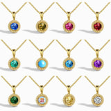 S925 Sterling Silver Round Pendant Necklace Gem