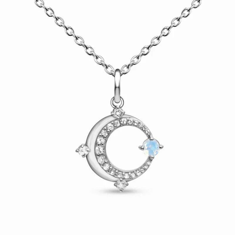 S925 Sterling Silver Moonstone Pendant Necklace