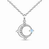 S925 Sterling Silver Moonstone Pendant Necklace