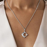 S925 Sterling Silver Moonstone Pendant Necklace