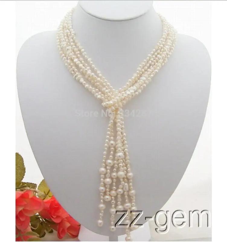 Long 3Strds 50'' Pearl Necklace Jewelry