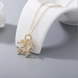 925s Silver Diamond Pendant Collarbone Chain Necklace