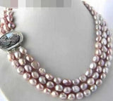 Lavender Baroque Freshwater Pearl Necklace 17''