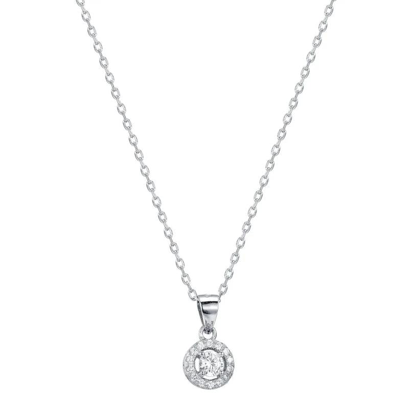 925s Silver Zircon Diamond Pendant Collarbone Women's Necklace