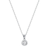 925s Silver Zircon Diamond Pendant Collarbone Women's Necklace