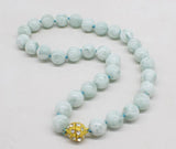 Angel Larimar Necklace Round Beads for Women
