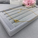 S925 Sterling Silver Love Clavicle Chain Star Printed Golden Woman