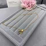 S925 Sterling Silver Love Clavicle Chain Star Printed Golden Woman