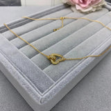 S925 Sterling Silver Love Clavicle Chain Star Printed Golden Woman