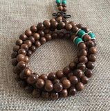 8mm Natural Rosewood Wood 108 Prayer Beads Bracelet or Necklace