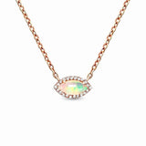 S925 Devil's Eye Opal Pendant Rose Necklace - Opal