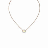 S925 Devil's Eye Opal Pendant Rose Necklace - Opal