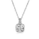 925 Silver 6*6MM Ruby Gemstone Pendant Necklace