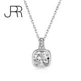 925 Silver 6*6MM Ruby Gemstone Pendant Necklace