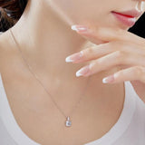 925 Silver 6*6MM Ruby Gemstone Pendant Necklace