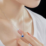 925 Silver 6*6MM Ruby Gemstone Pendant Necklace