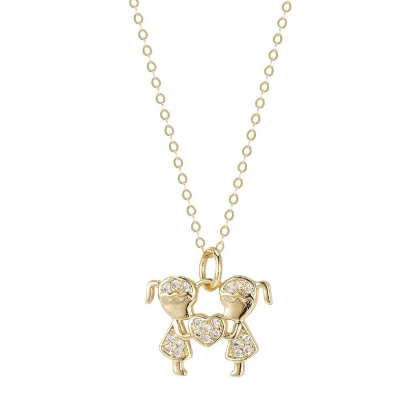 Sterling Silver Love Diamond Pendant Collarbone Chain Necklace
