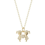 Sterling Silver Love Diamond Pendant Collarbone Chain Necklace