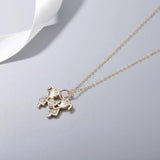 Sterling Silver Love Diamond Pendant Collarbone Chain Necklace