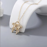 Sterling Silver Love Diamond Pendant Collarbone Chain Necklace