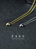 Yasu 925 Silver Coffee Bean Pendant Women Necklace Clavicle Chain Fine Jewelry