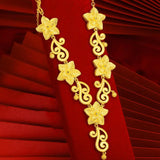 NC5336 Flower Leaves 24KT Necklace for Bride, Anniversary, Party Gift