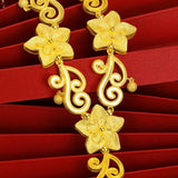 NC5336 Flower Leaves 24KT Necklace for Bride, Anniversary, Party Gift
