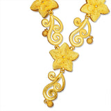 NC5336 Flower Leaves 24KT Necklace for Bride, Anniversary, Party Gift
