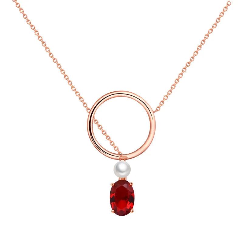 Sterling Silver Rose Gem Women's Necklace