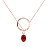 Sterling Silver Rose Gem Women's Necklace