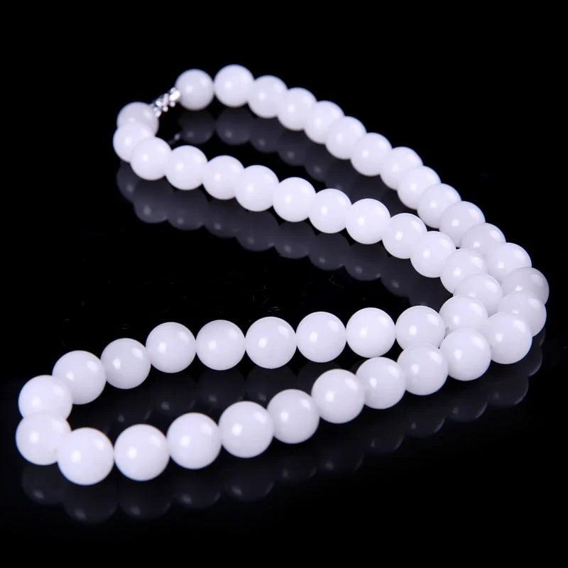 Natural Jade 8mm Necklace Beaded Pendant Gemstone Gift Jewelry P11