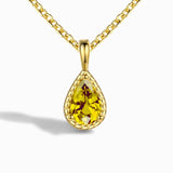 S925 Sterling Silver Pendant Necklace with Colorful Gems