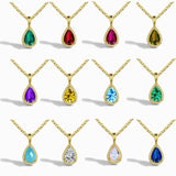 S925 Sterling Silver Pendant Necklace with Colorful Gems