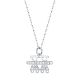 925S Silver Diamond Pendant Chain Necklace
