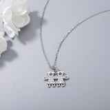 925S Silver Diamond Pendant Chain Necklace