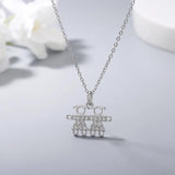 925S Silver Diamond Pendant Chain Necklace